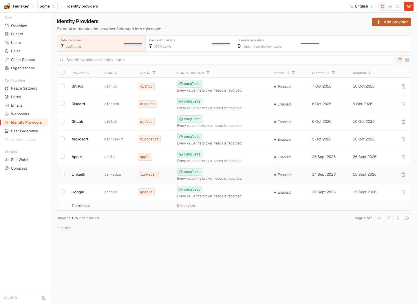 Identity Providers